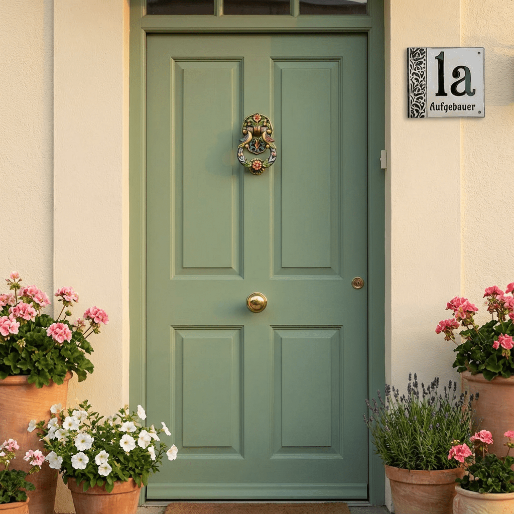 Handgefertigtes Hausnummernschild aus Keramik – Mit Straßen, oder Familienname