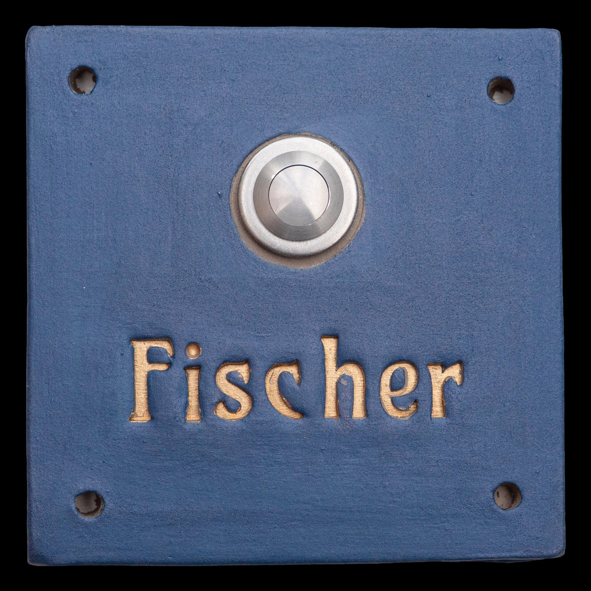 Handgefertigtes Keramik-Klingelschild mit individueller Gravur – Mintgrün, ca. 13 x 13 cm