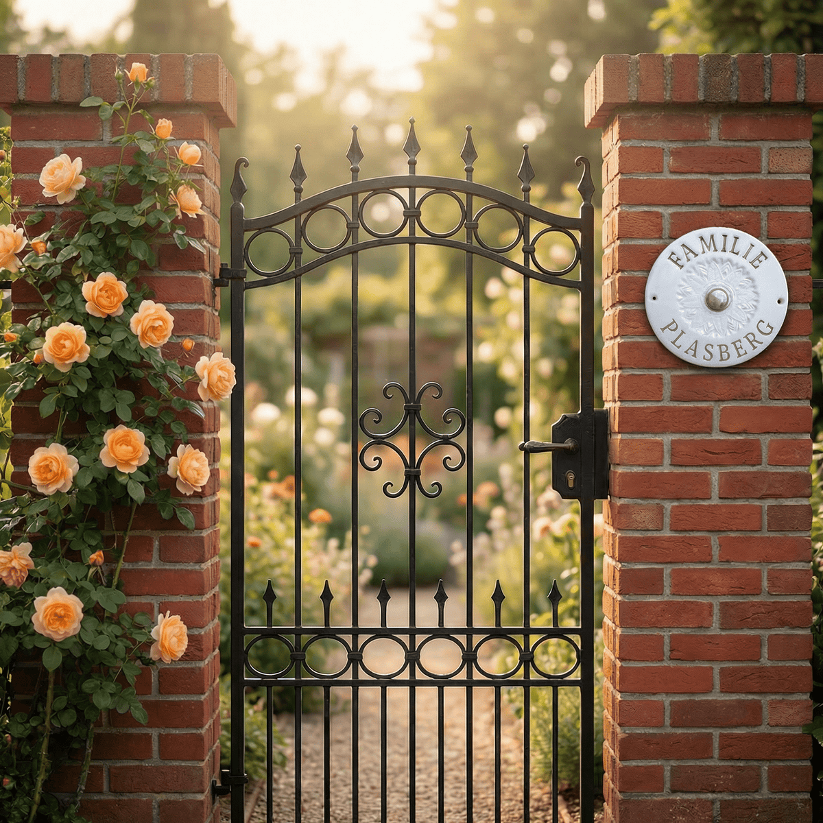 Handgefertigtes Keramik Türschild frostfest - Personalisiert Namensschild Haustür - Landhaus Stil Keramik