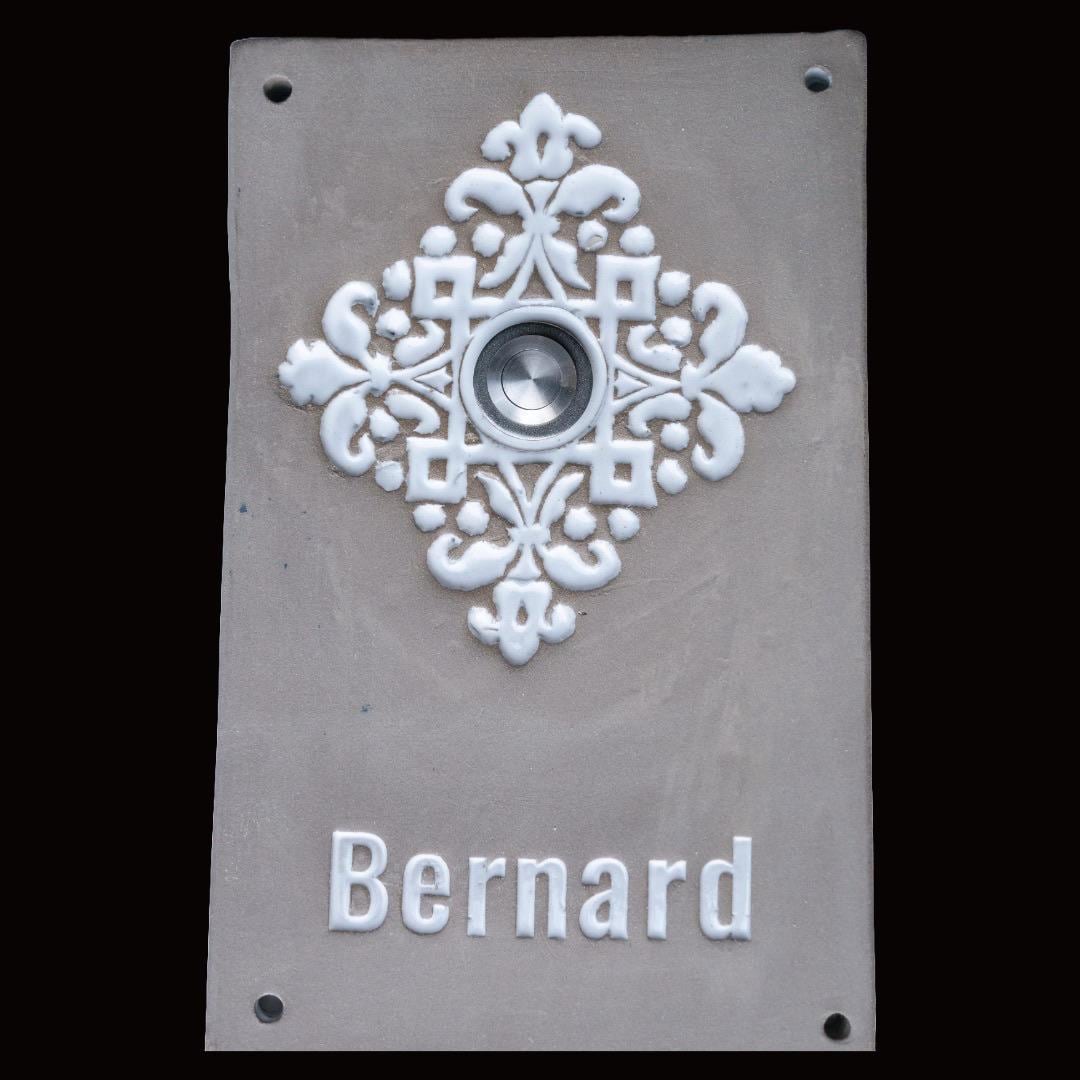 Handgefertigtes Keramik-Türschild mit Mandala & Namensgravur – Rechteckiges Namensschild ca B 16 x 20 cm
