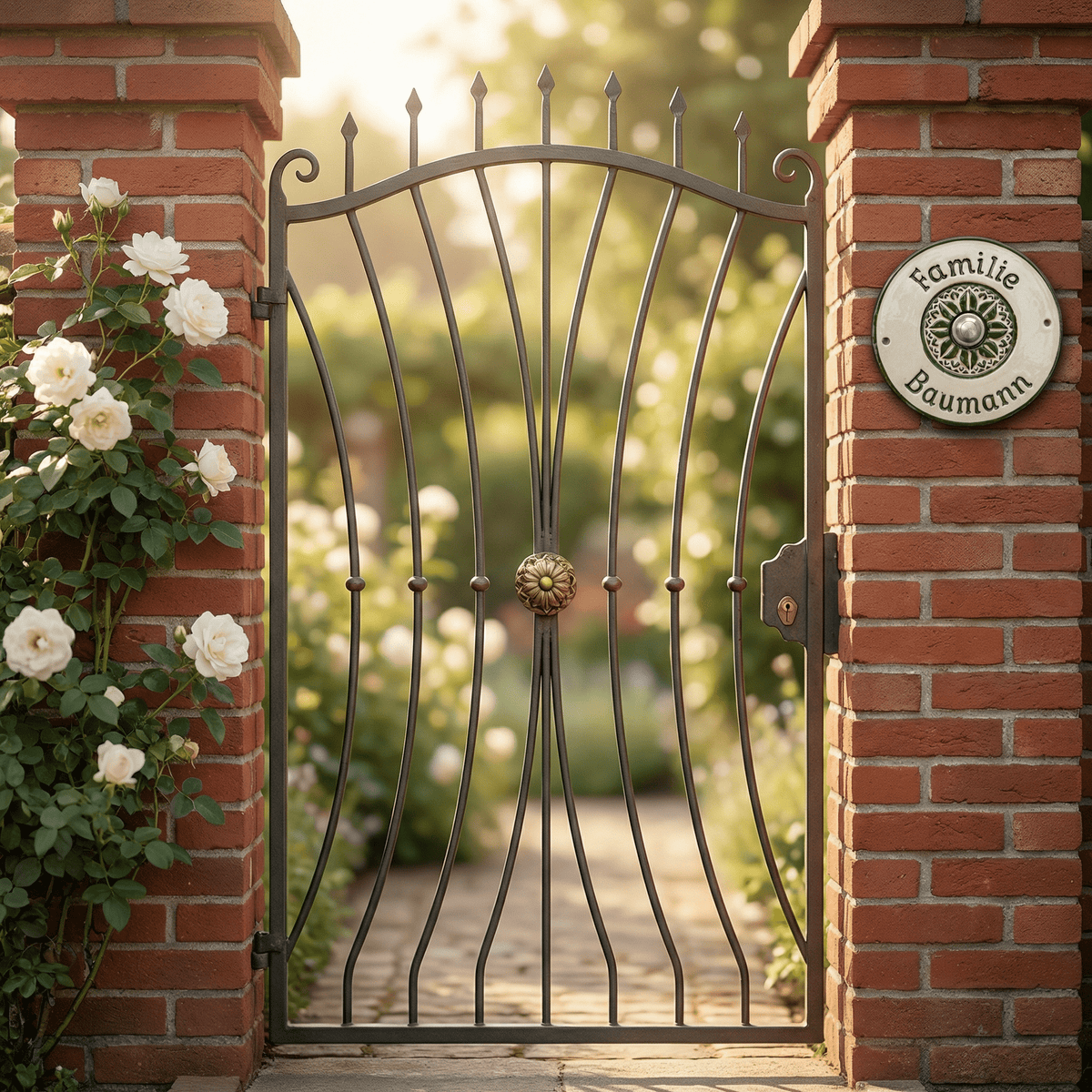 Handgefertigtes , rundes Keramik-Türschild mit,oder ohne Klingel.Landhausstil,verschiedene Farben und Schriften