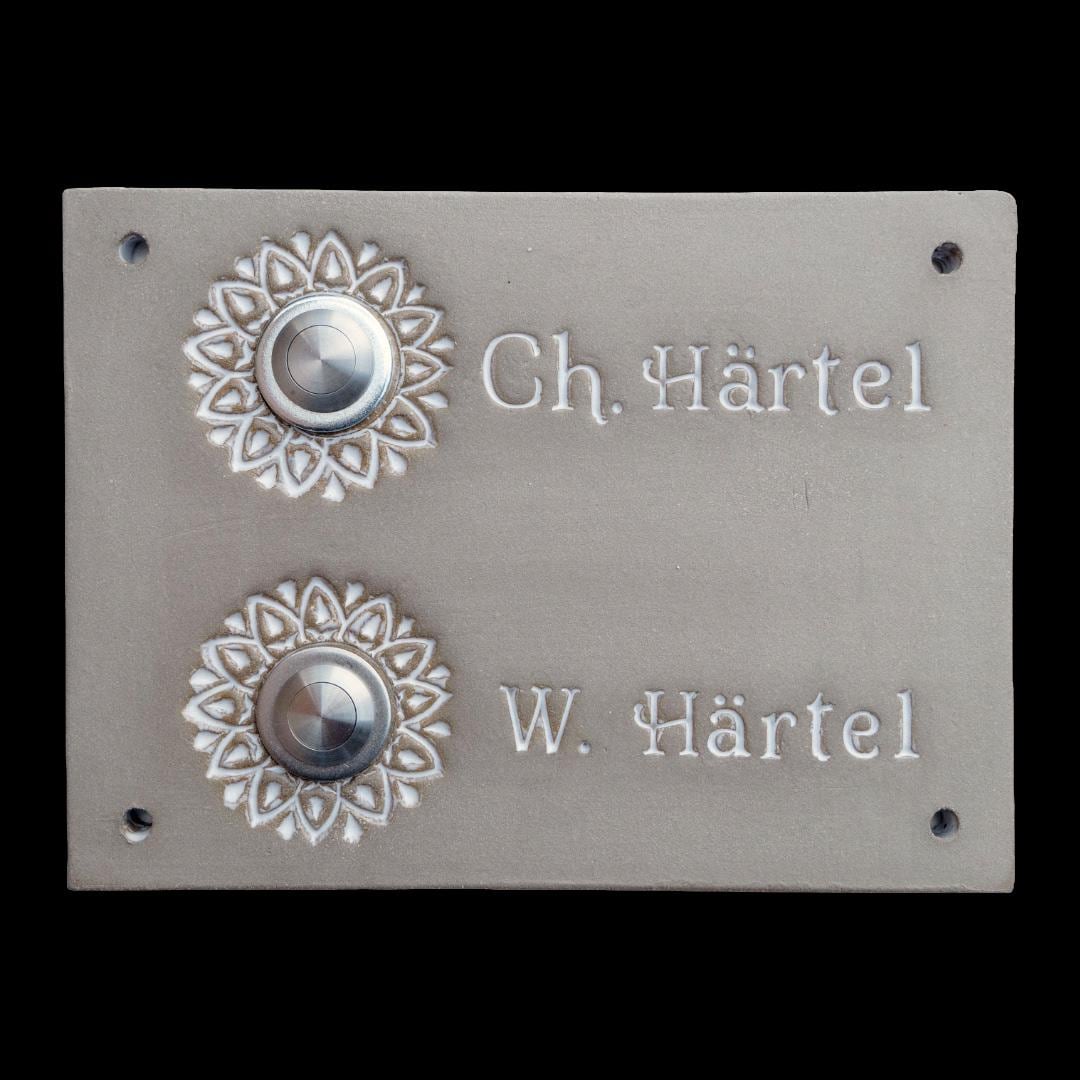 Handgefertigtes Türschild mit Klingelknöpfen und/oder Lichtschaltern, ca 17x20 cm
