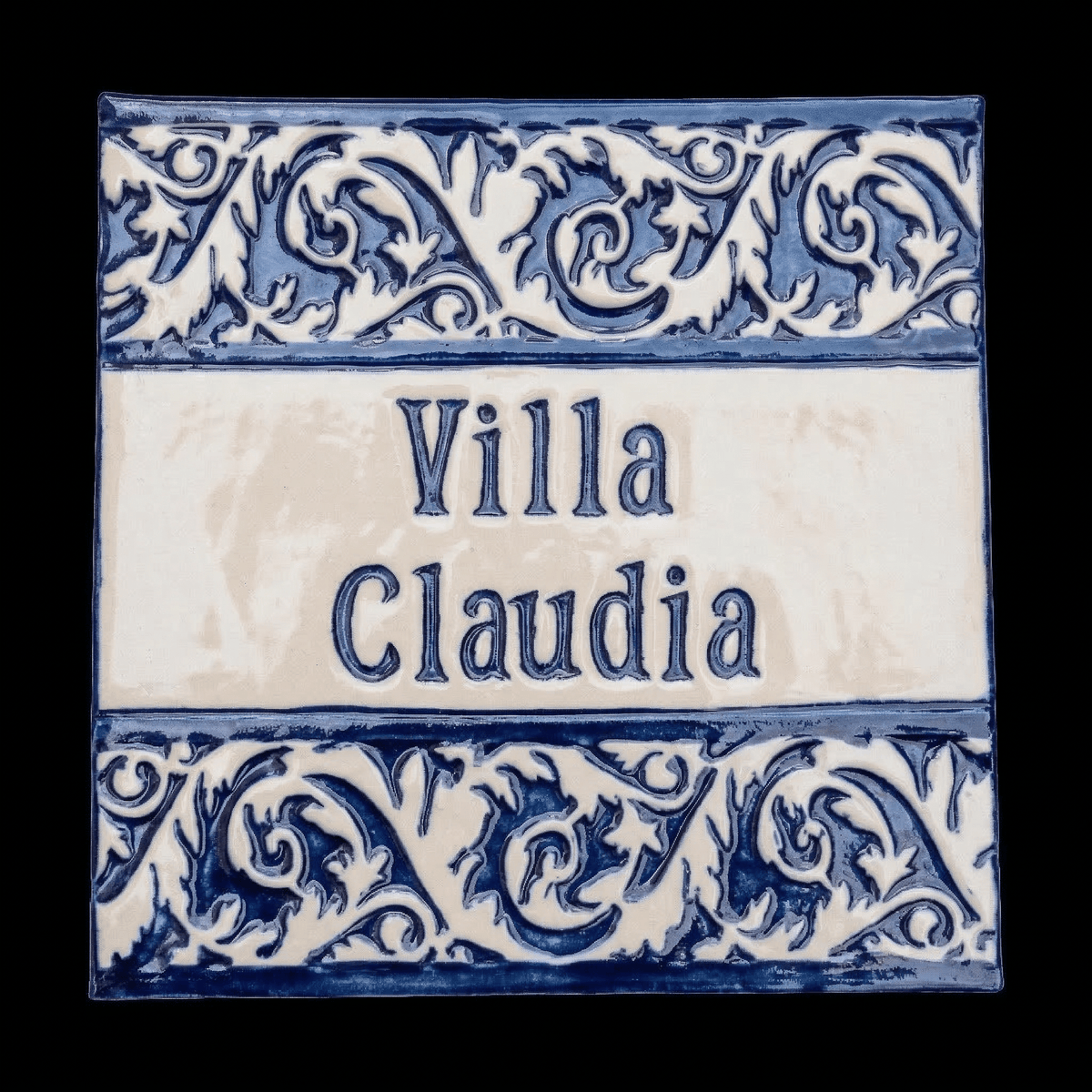 Handgemachtes Türschild aus Keramik – Namensschild im mediterranen Stil - Keramikwerkstatt Johanna Brückner