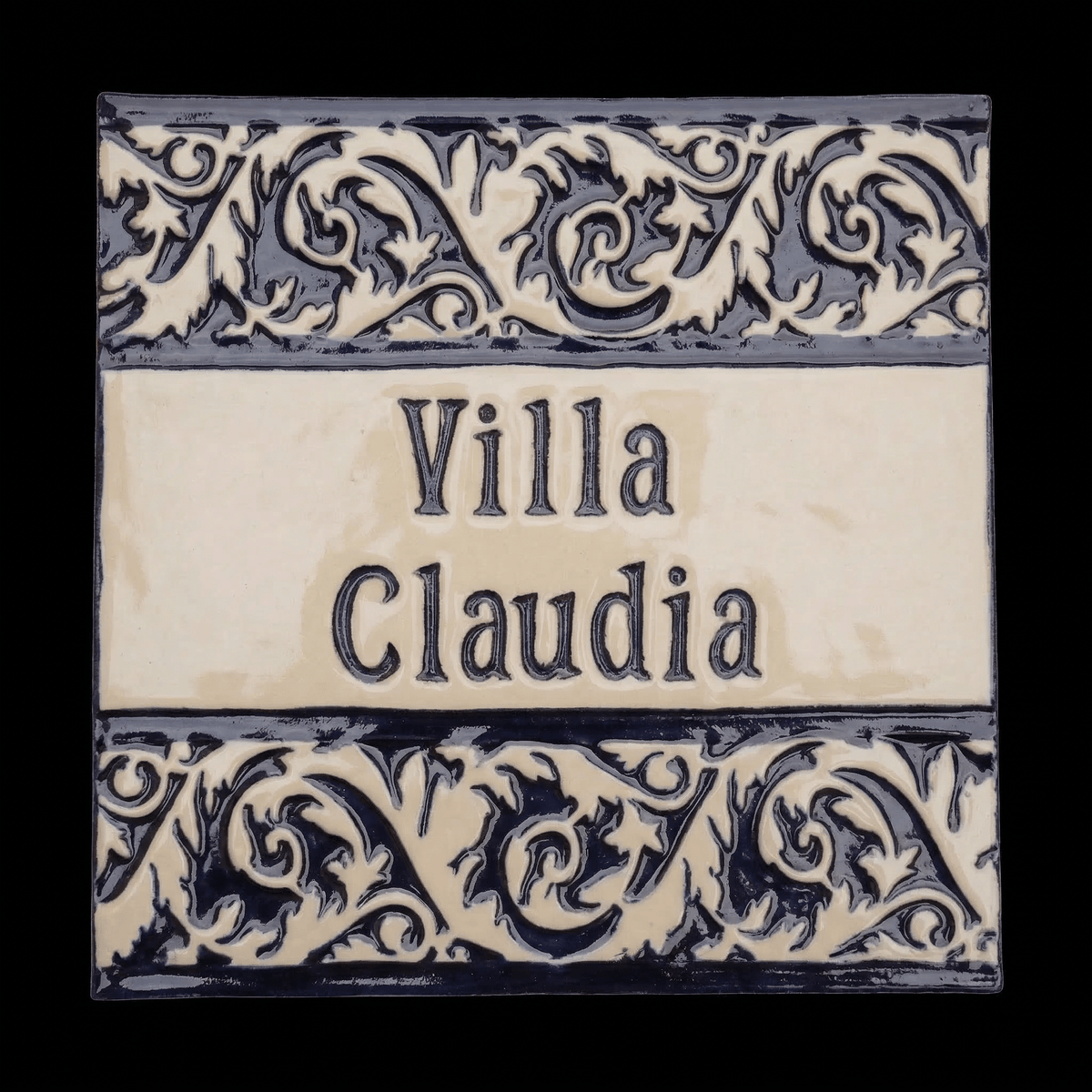 Handgemachtes Türschild aus Keramik – Namensschild im mediterranen Stil - Keramikwerkstatt Johanna Brückner