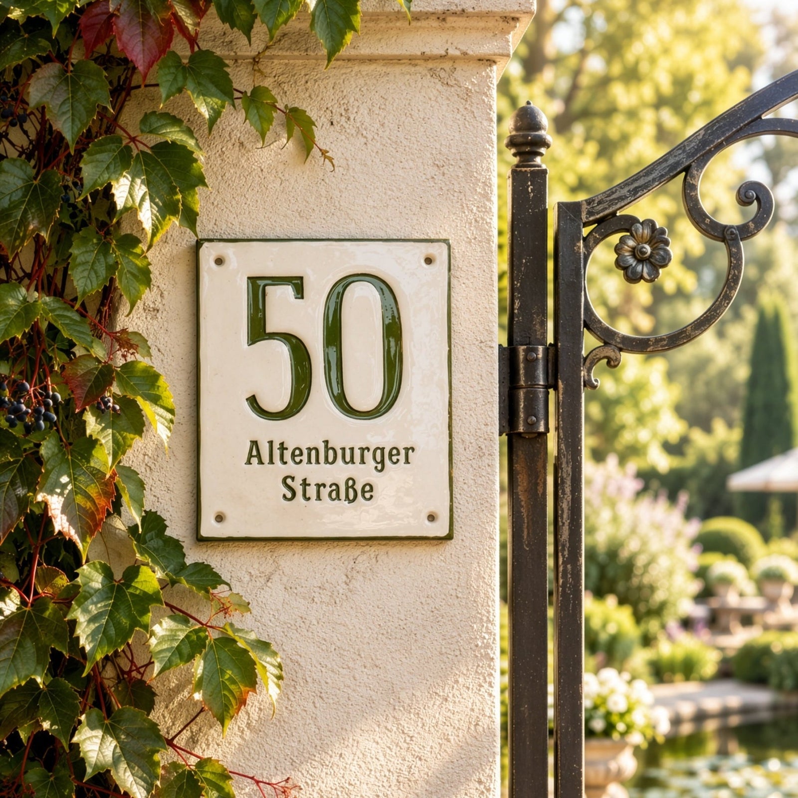 Hausnummer Schild –Hausnummer Tafel für Außenbereich, mit Straßen, oder Familienname - Keramikwerkstatt Johanna Brückner