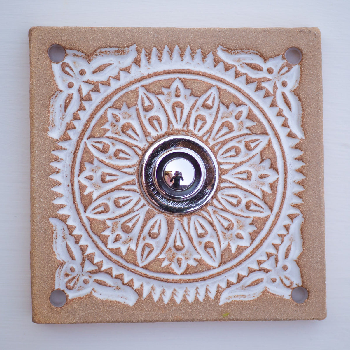 Klingelplatte, Klingelschild aus Keramik D (12x12cm cm -14x14 cm)