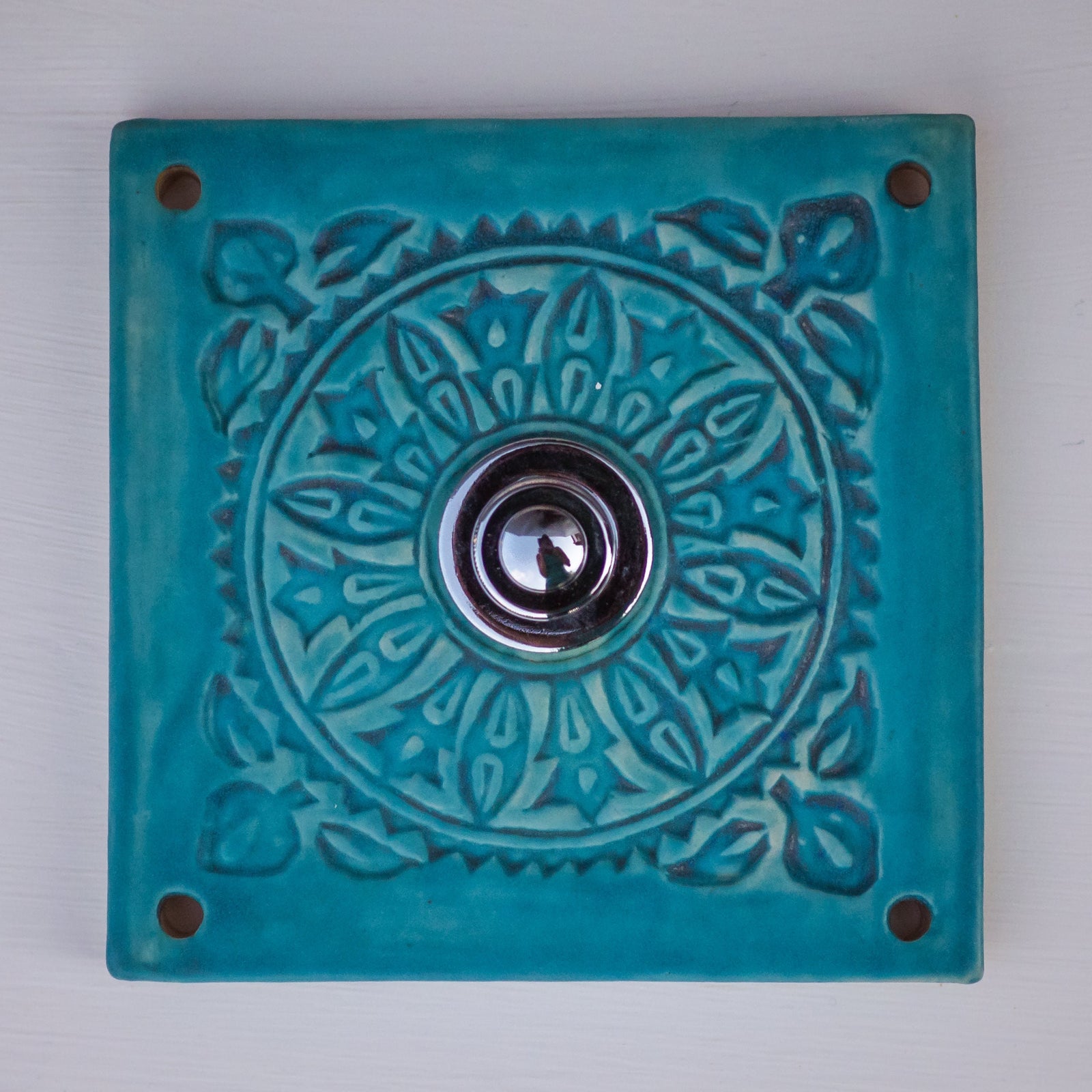 Klingelplatte, Klingelschild aus Keramik D (12x12cm cm -14x14 cm)