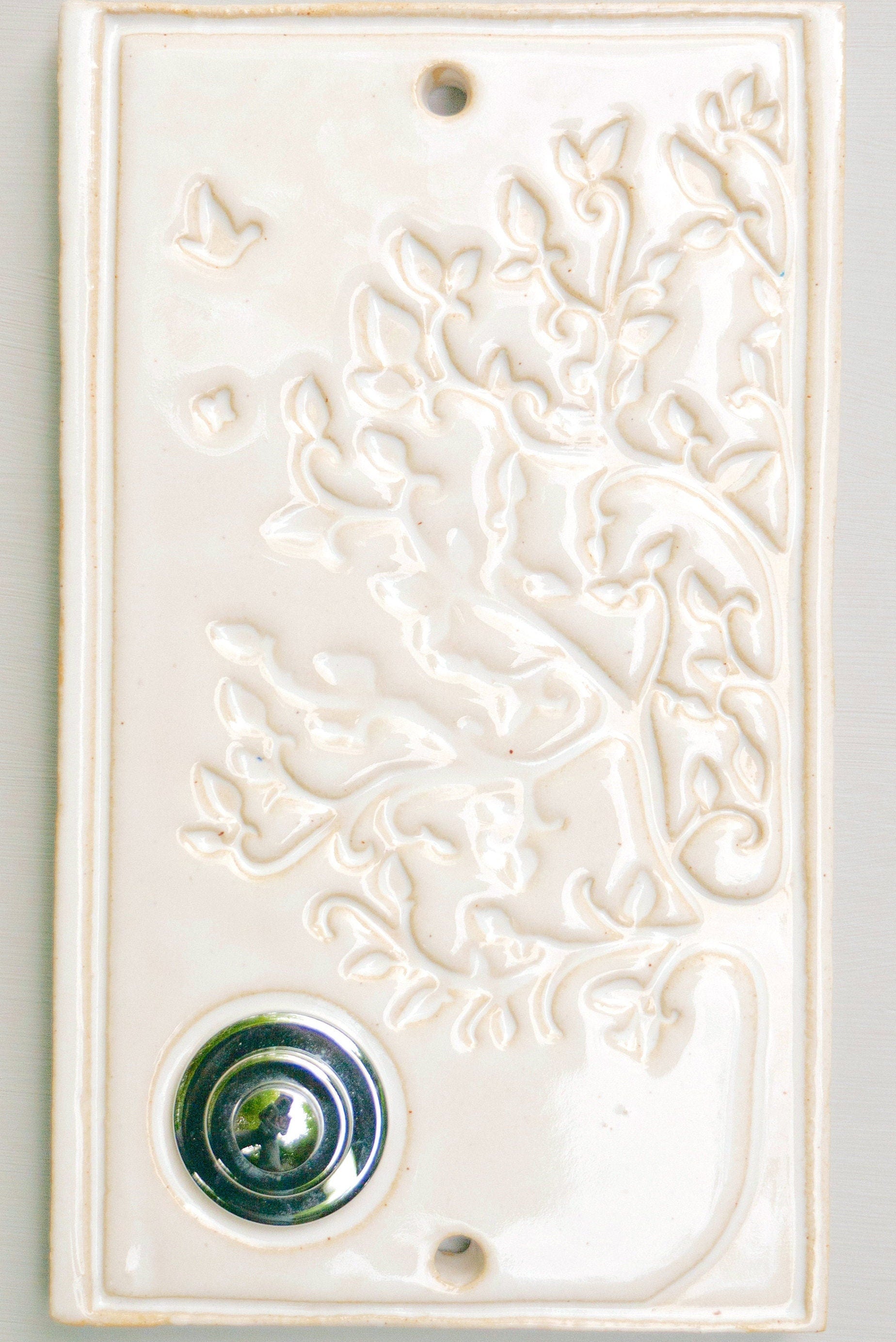 Klingelschild aus Keramik mit Baum, Lebensbaum N ( 21x15cm)