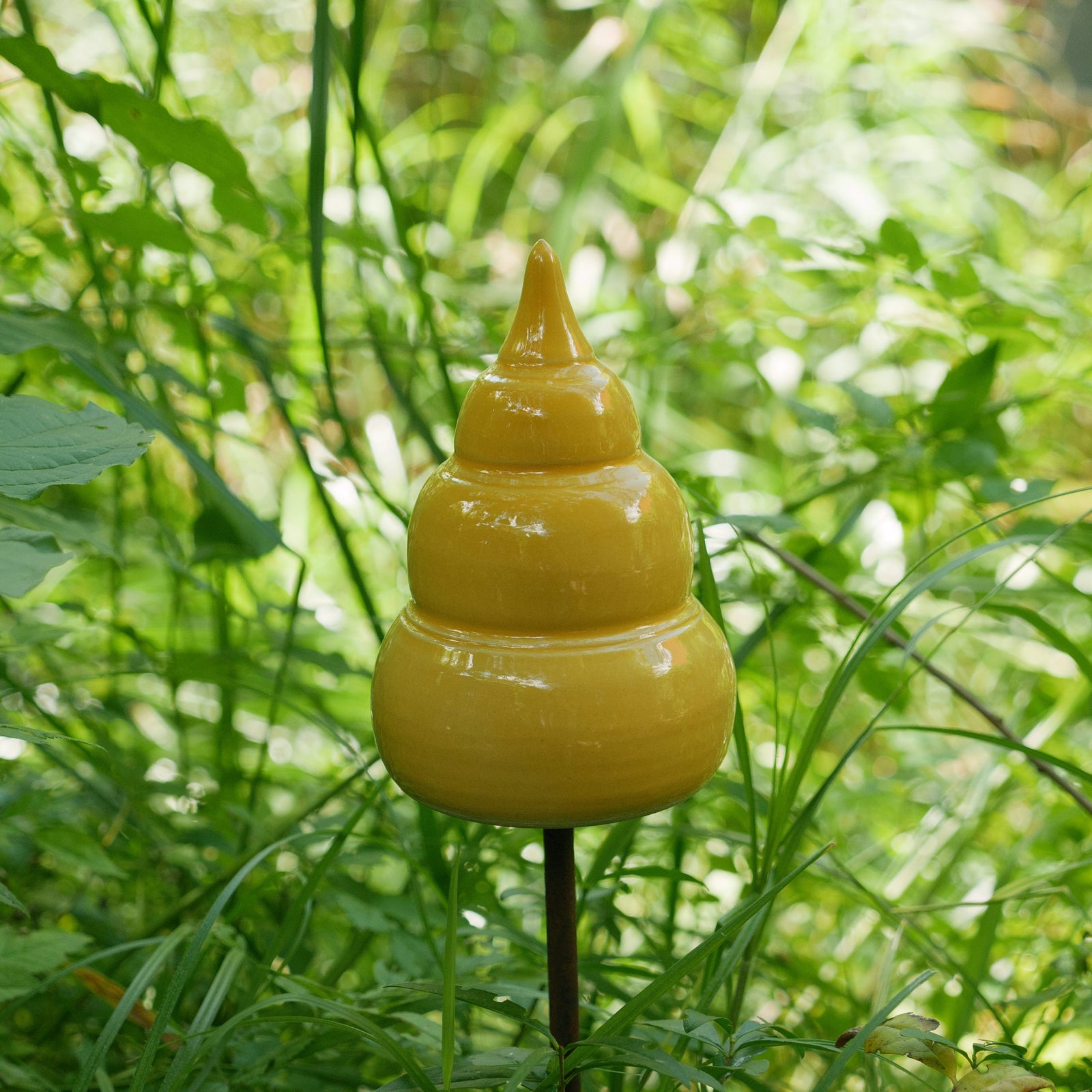 Beetstecker, Pfostenhocker h ca 12cm , Öffnung unten 2-3cm, gelb