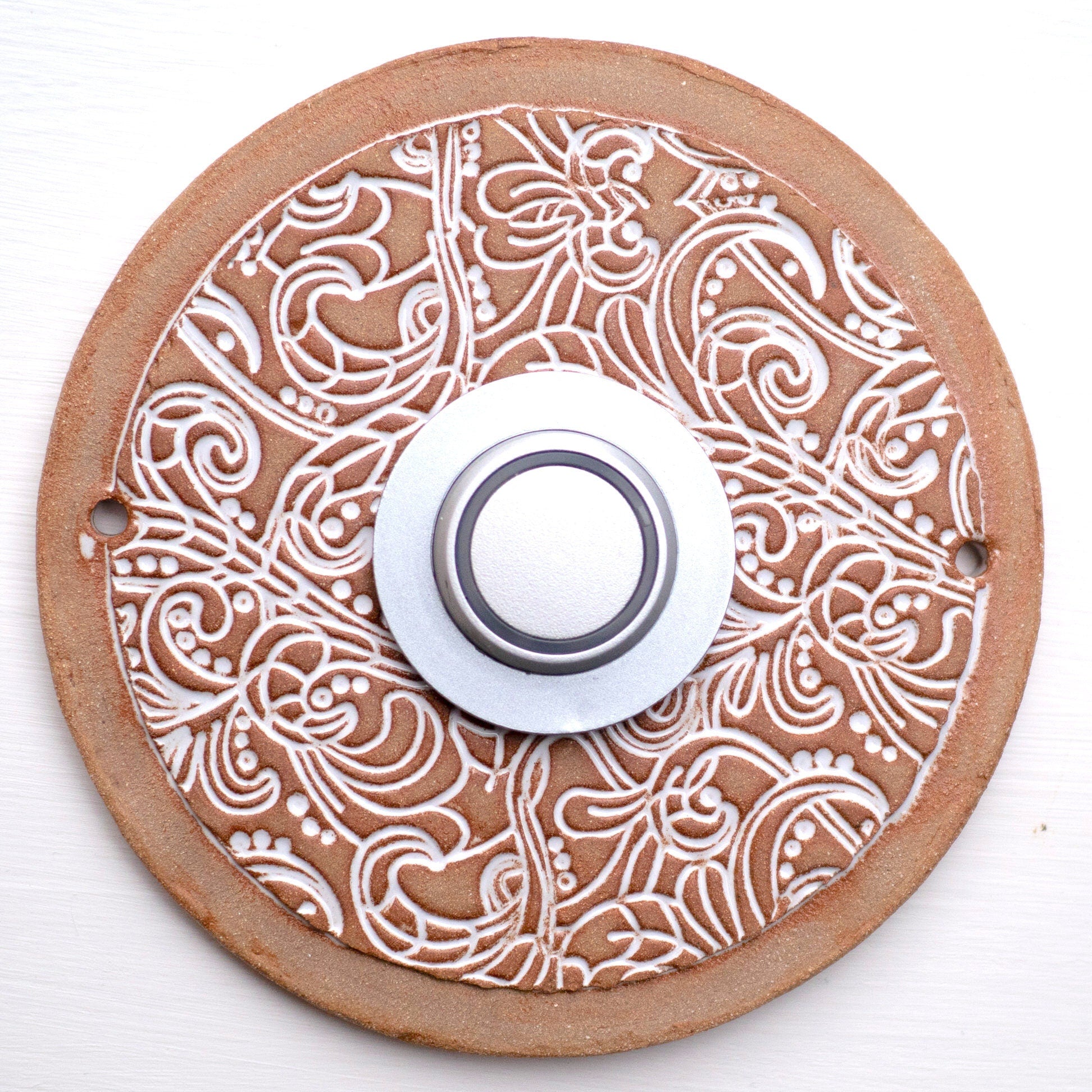 Funkklingelplatte, Funkklingelschild aus Keramik (ca 16cm im Durchmesser)