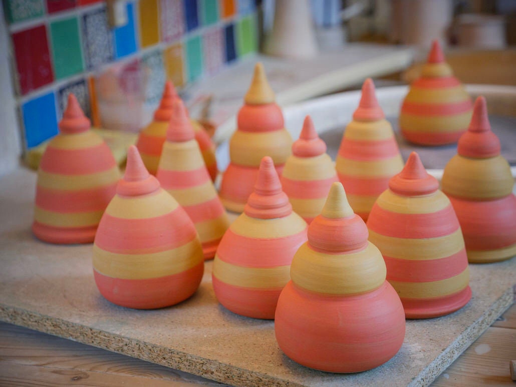 Gartenstecker, Beetstecker, Gartenspitze klein (ca 12 cm hoch, Öffnung 5-6 cm ), orange