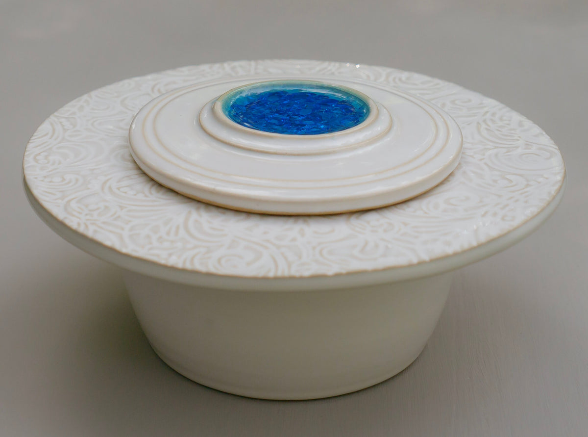 Tischfeuer/Feuerschale aus Keramik, klein