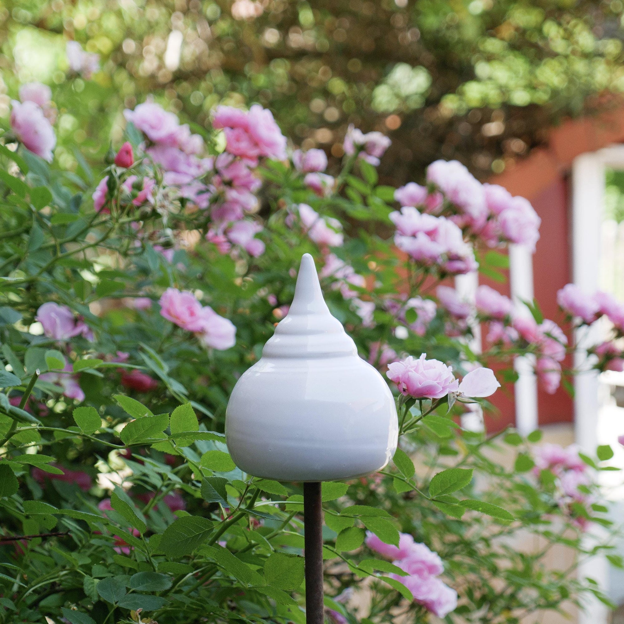 Gartenspitze für einen Zaun (ca 12 cm hoch, Öffnung 2-3cm ) weiß