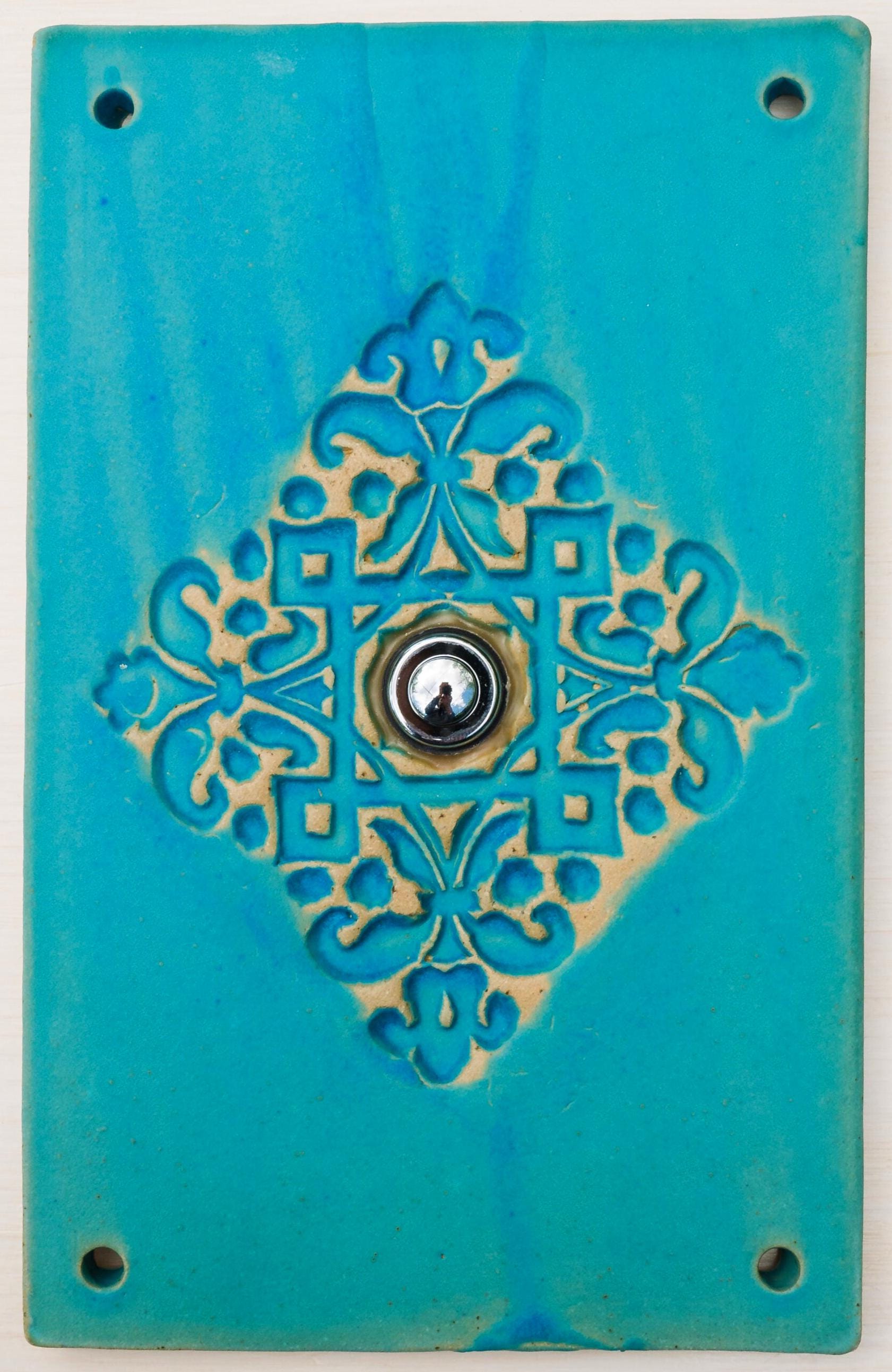 Klingelplatte, Klingelschild aus Keramik I ( H 16 x B 15 , oder H 21 x B 15 cm)