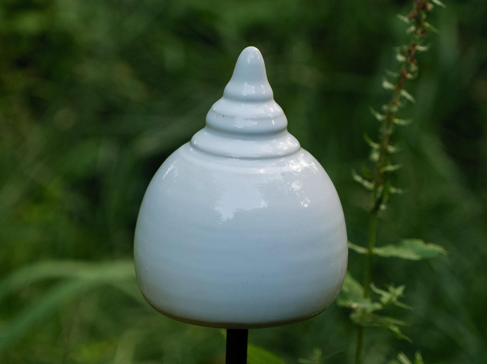 Gartenstecker, Beetstecker, Gartenspitze weiß (ca 12 cm hoch, breite Öffnung 2-3cm )