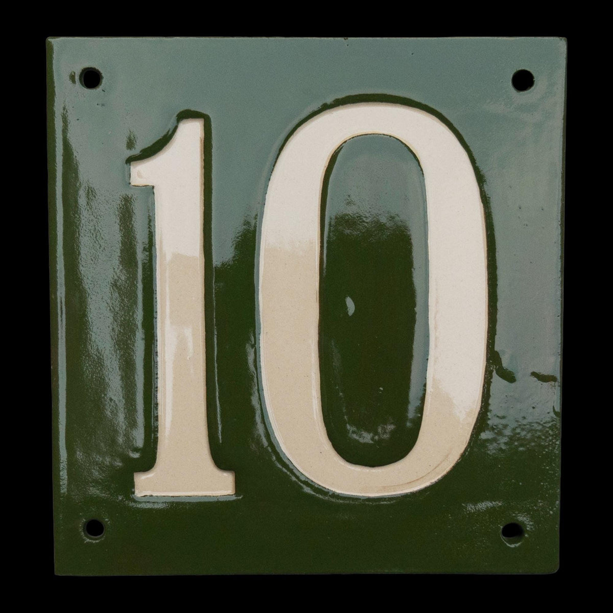 Handgefertigtes Keramik-Hausnummernschild – Zahl 34, Grau, Maße*siehe Beschreibung