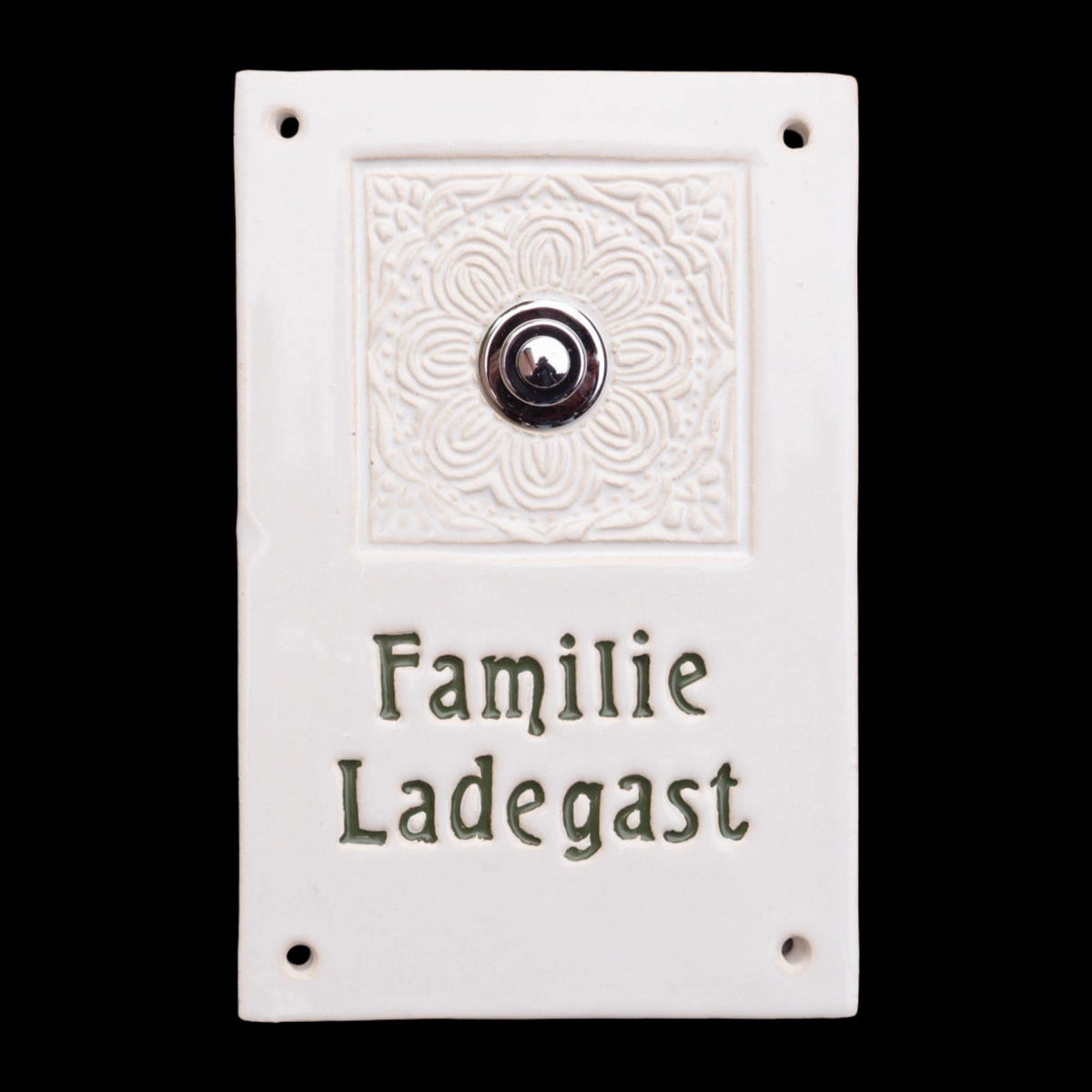 Handgefertigtes Keramik-Türschild – Namensschild (ca. 21×14 cm) (Kopie) - Handgefertigte Keramik-Klingelplatte