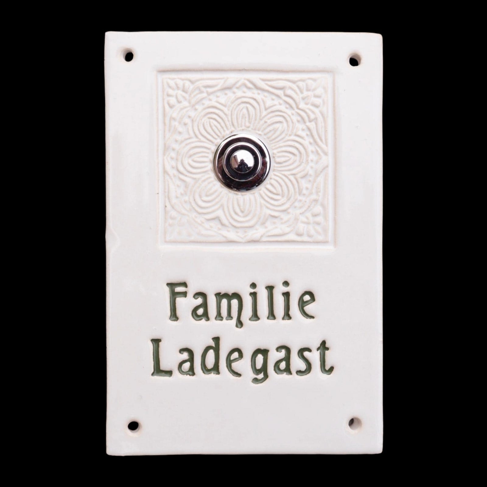 Handgefertigtes Keramik-Türschild – Namensschild (ca. 21×14 cm) (Kopie) - Handgefertigte Keramik-Klingelplatte