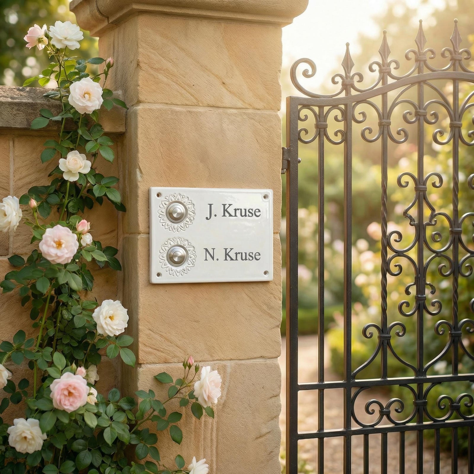 Handgefertigtes Türschild mit Klingelknöpfen und/oder Lichtschaltern, ca 17x20 cm