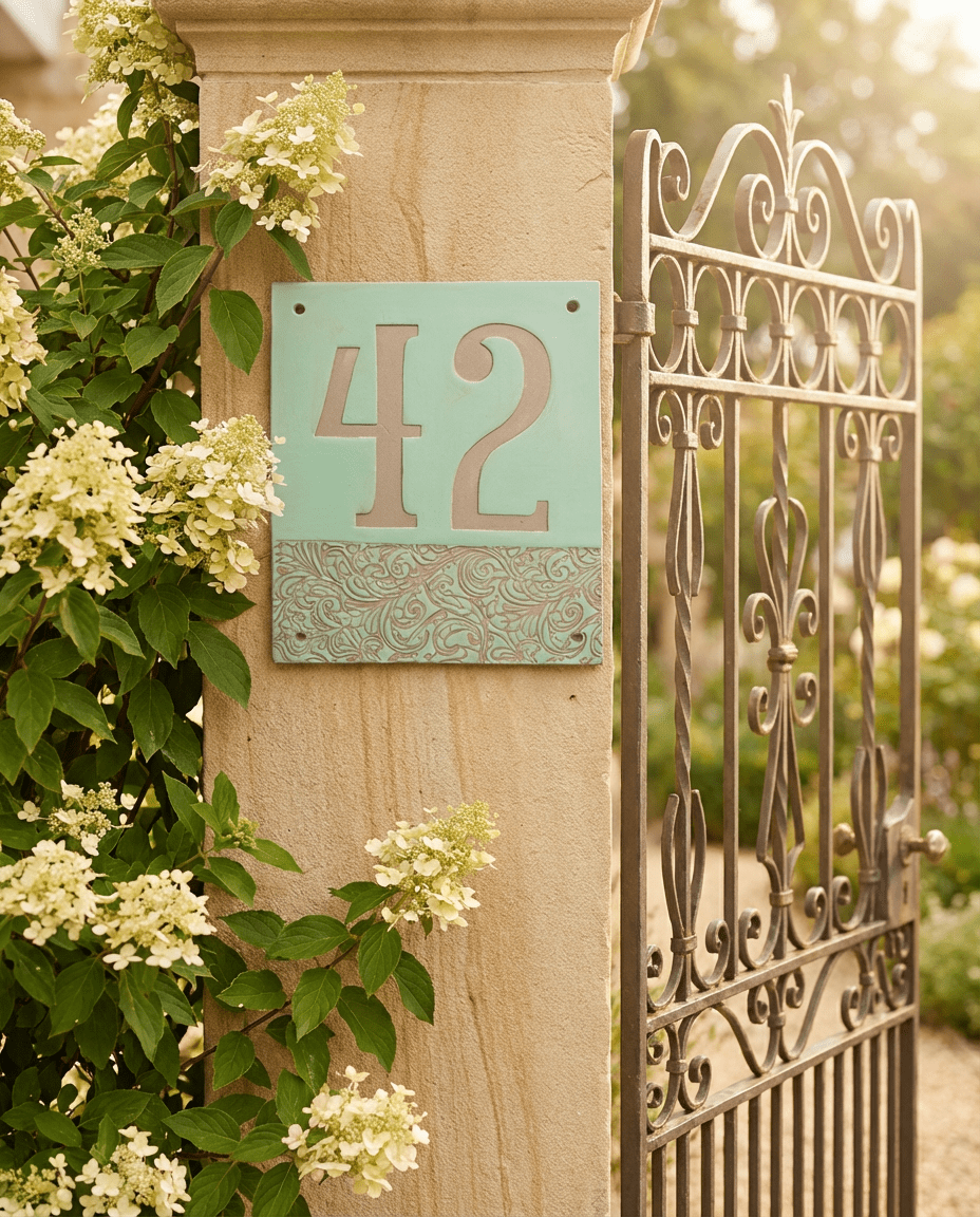 Keramik Hausnummerntafel aus Keramik. Matte Oberfläche, Frostfest