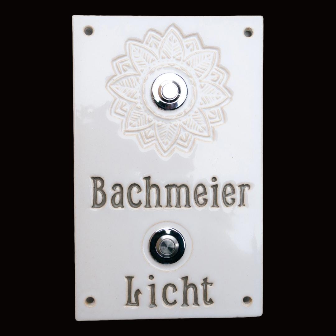 Handgefertigtes Türschild mit Klingelknöpfen und/oder Lichtschaltern, ca 30x14cm