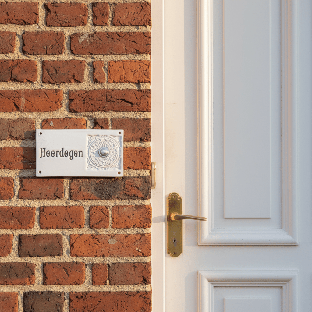 Keramik-Türschild Landhausstil mit Klingel – handgemacht & personalisiert