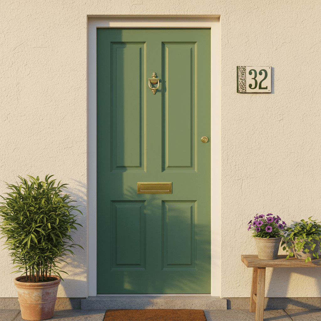 Landhaus Hausnummer aus Keramik - Nostalgisches Design mit Familien, oder Straßenname. - Personalisiert und wetterfest