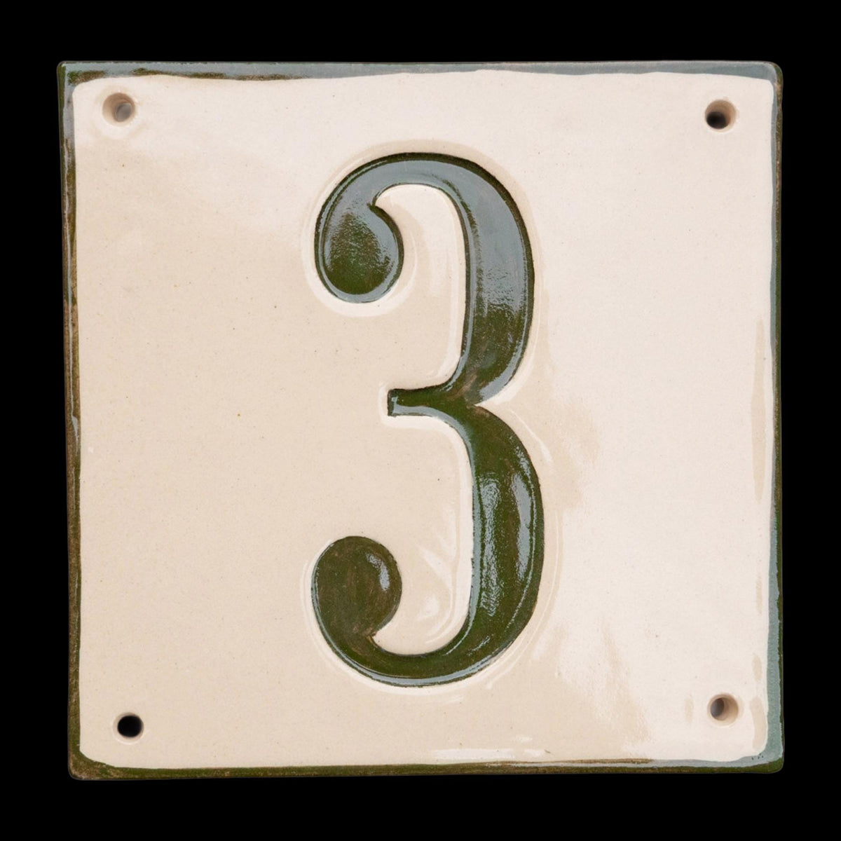 Handgefertigtes Keramik-Hausnummernschild – Zahl 34, Grau, Maße*siehe Beschreibung