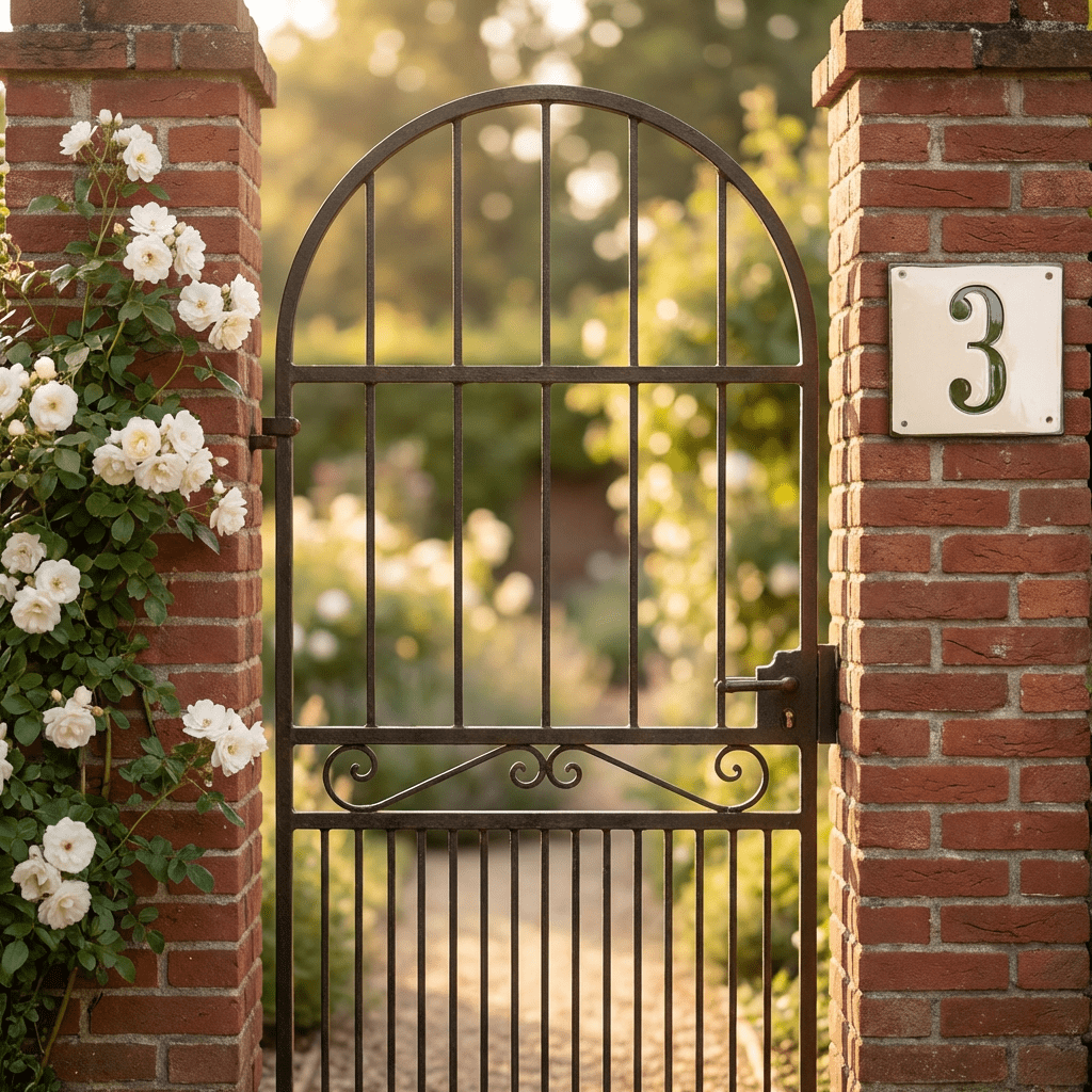 Landhaus Hausnummer aus Keramik - Nostalgisches Design - Personalisiert und wetterfest