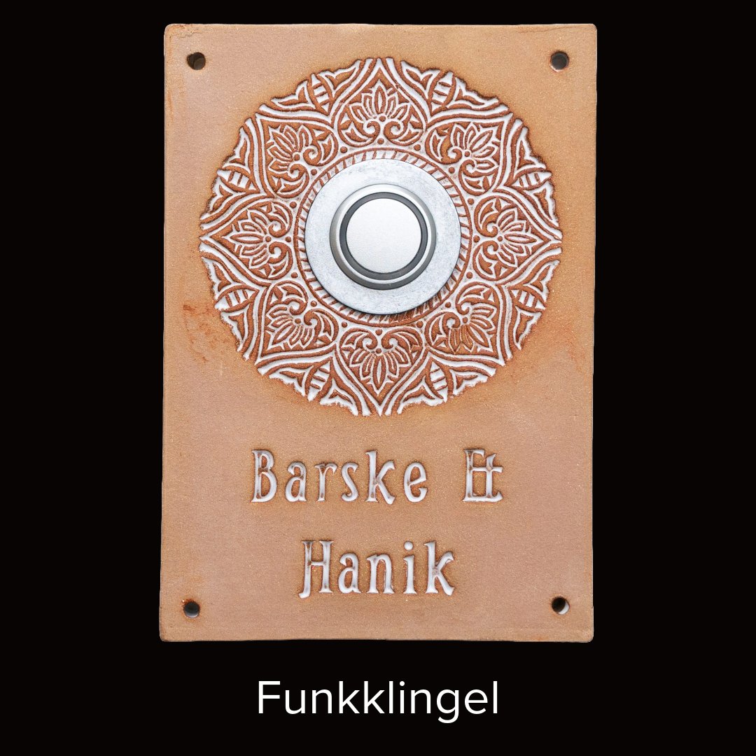 Handgefertigtes Namensschild aus Keramik – Für Funkklingel, ca. 19 × 28 cm