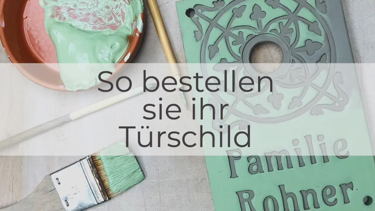 Türschild, Namensschild aus Keramik, 0E2 ca. 24 x16 cm