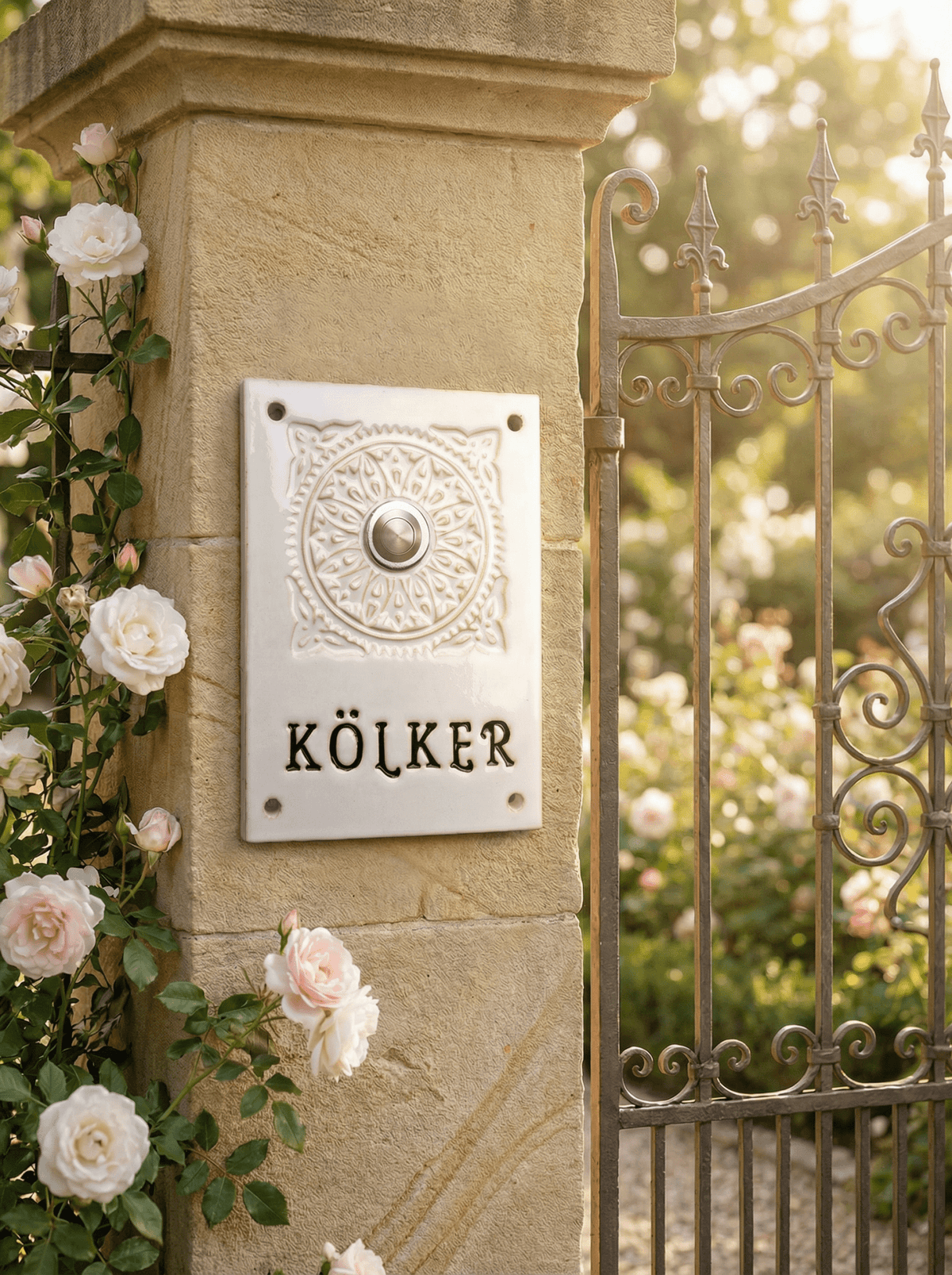 Türschild aus Keramik,frostfest und Personalisierbar