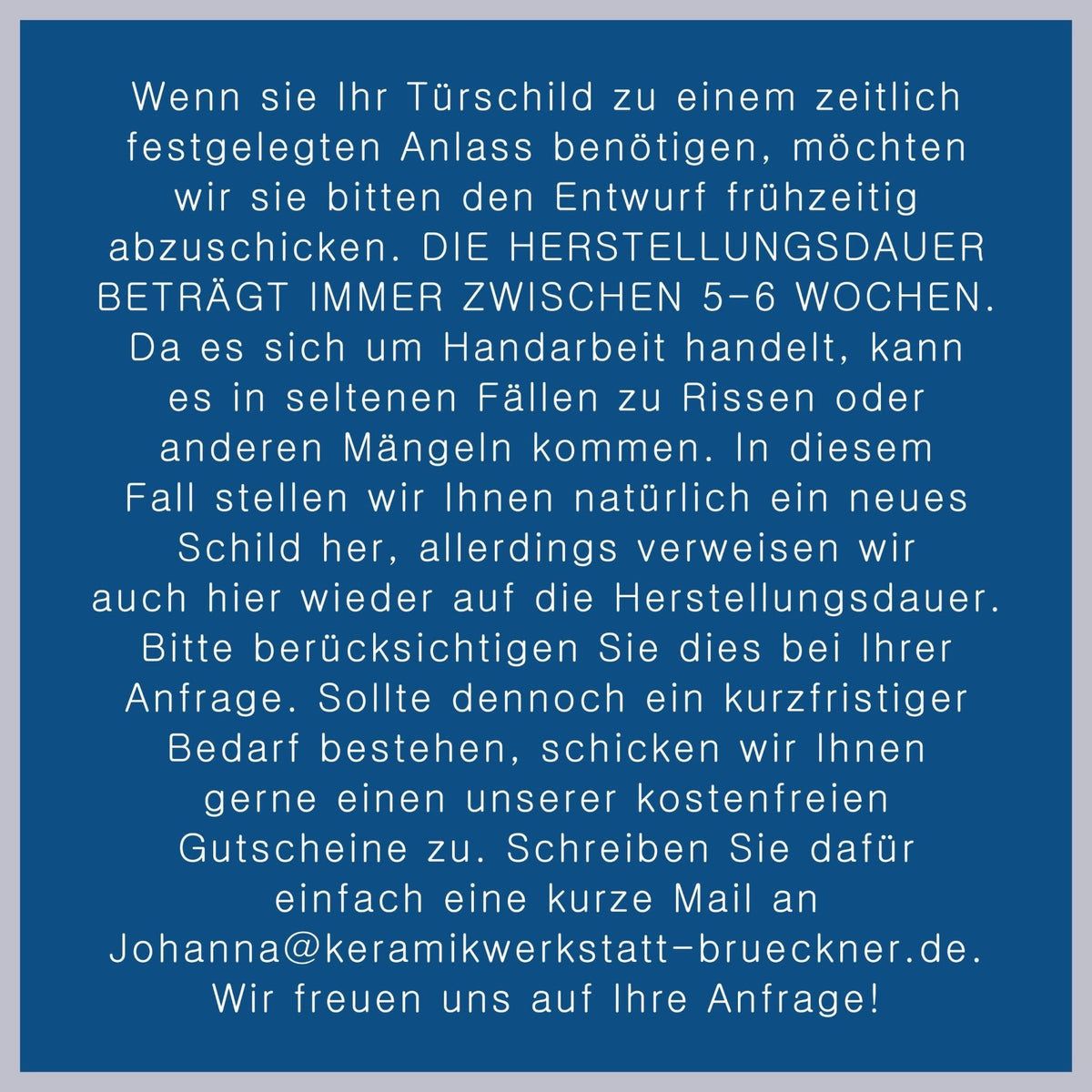 0 C Türschild, Namensschild aus Keramik, ca. 20x13cm