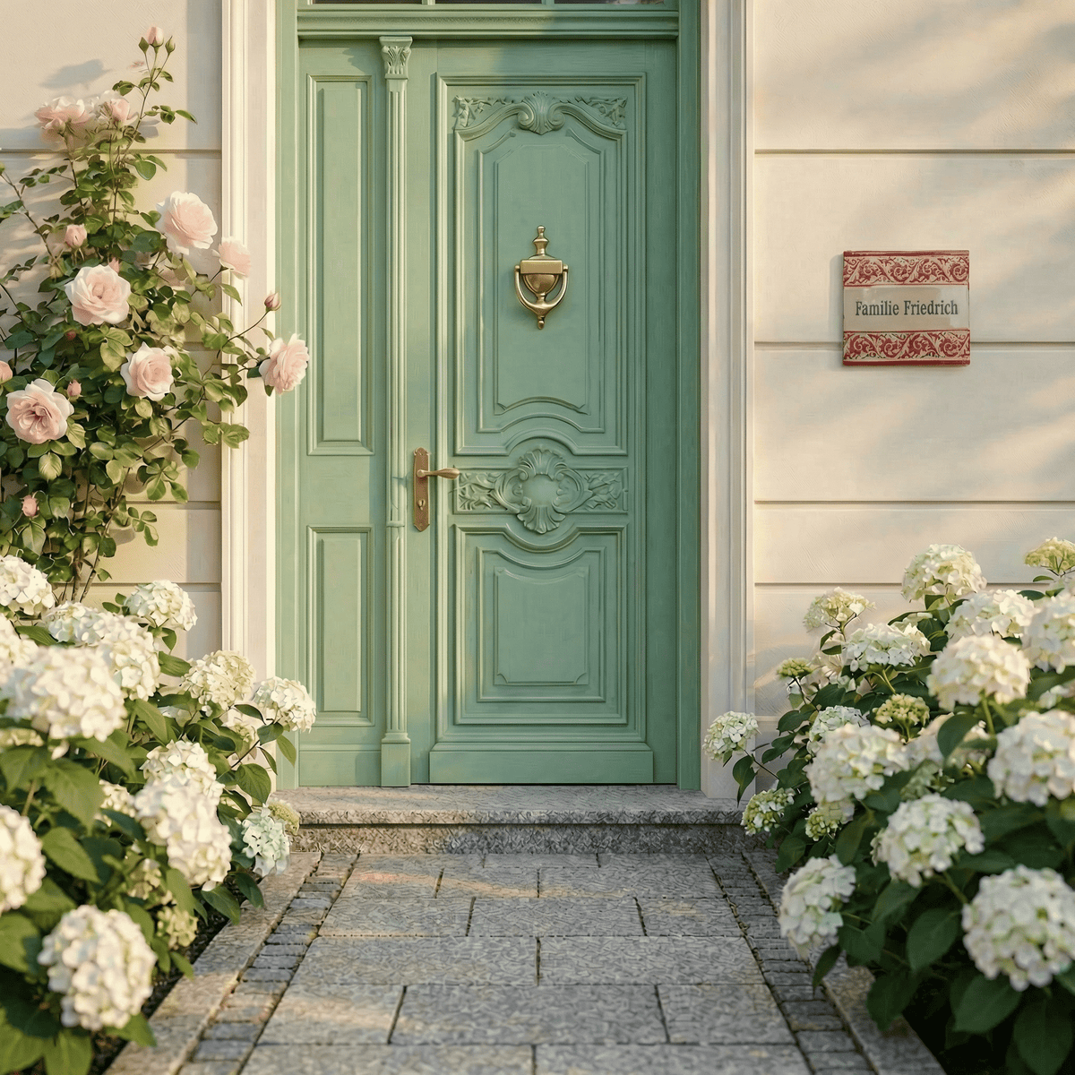 Vintage Keramik-Türschild im Landhausstil - Nostalgisch und charmant - Personalisiert"