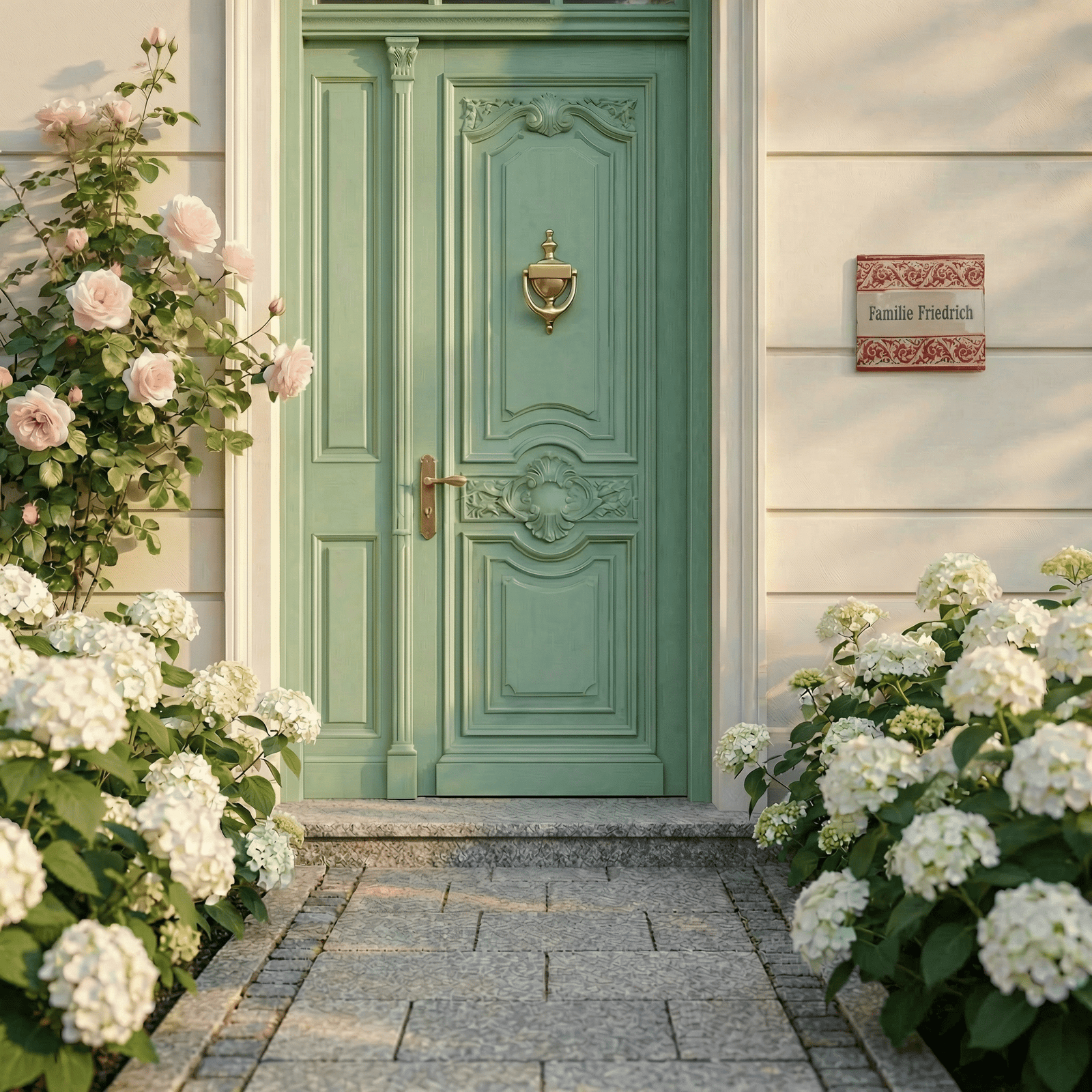 Vintage Keramik-Türschild im Landhausstil - Nostalgisch und charmant - Personalisiert"