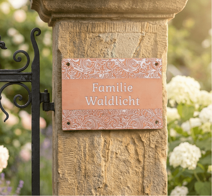 Vintage Keramik-Türschild im Landhausstil - Nostalgisch und charmant - Personalisiert