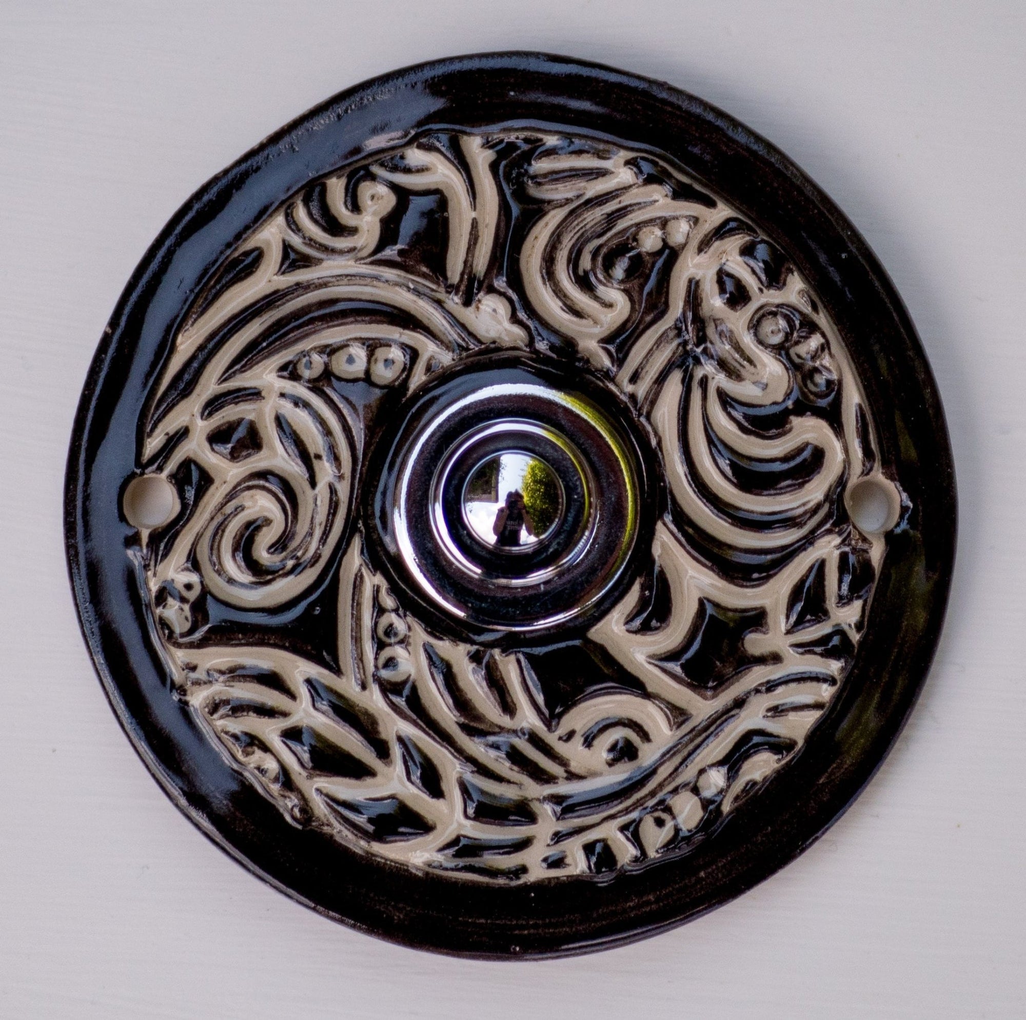 C  Klingelplatte, Klingelschild aus Keramik   (9-15cm)