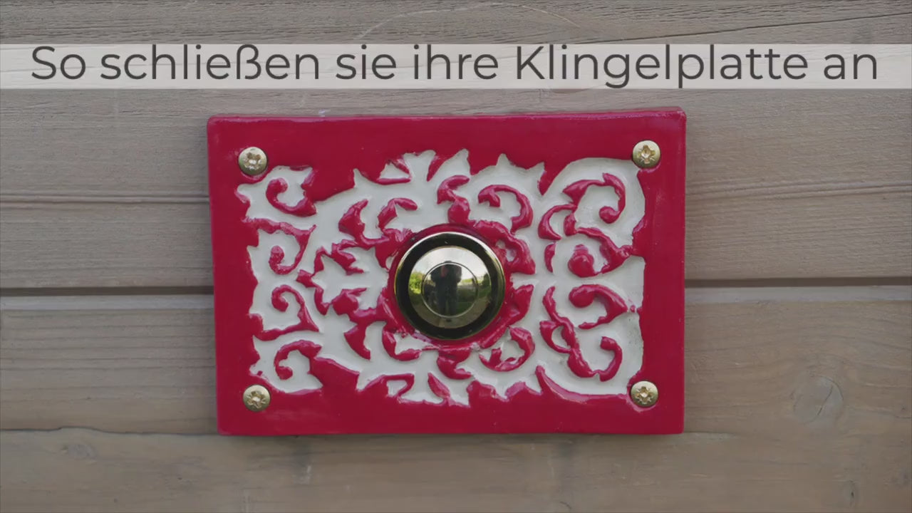 N  Klingelplatte, Klingelschild aus Keramik, ca 13x14cm