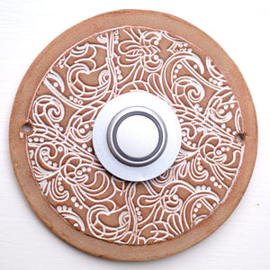 Funkklingelplatte, Funkklingelschild aus Keramik (ca 15cm im Durchmesser)