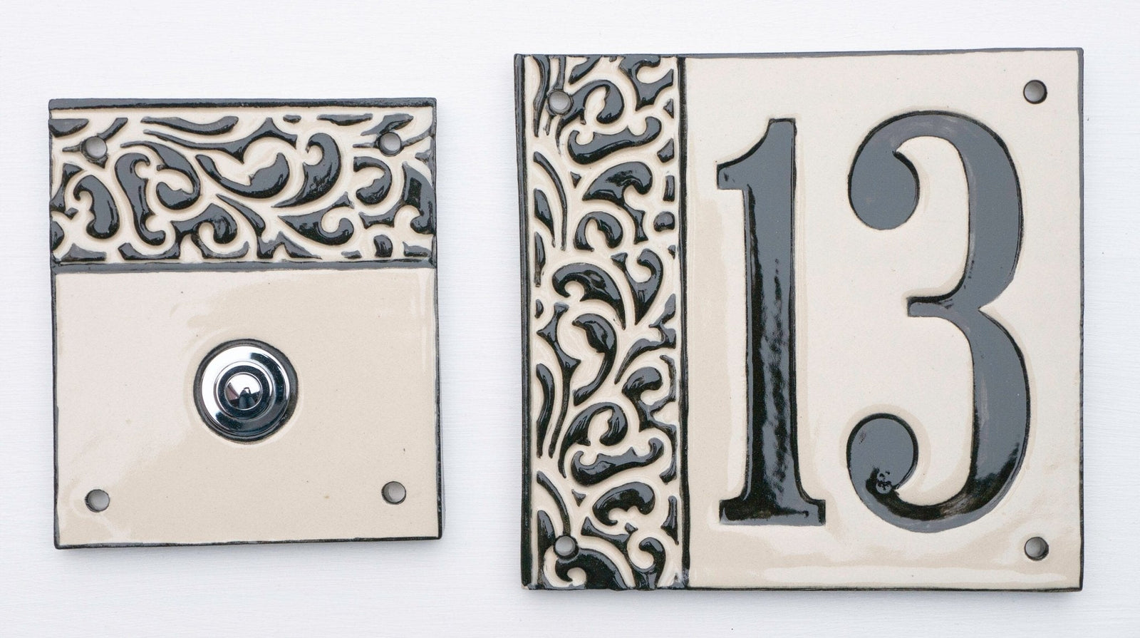 I Klingelplatte, Klingelschild aus Keramik (11x11cm cm -14x14 cm)