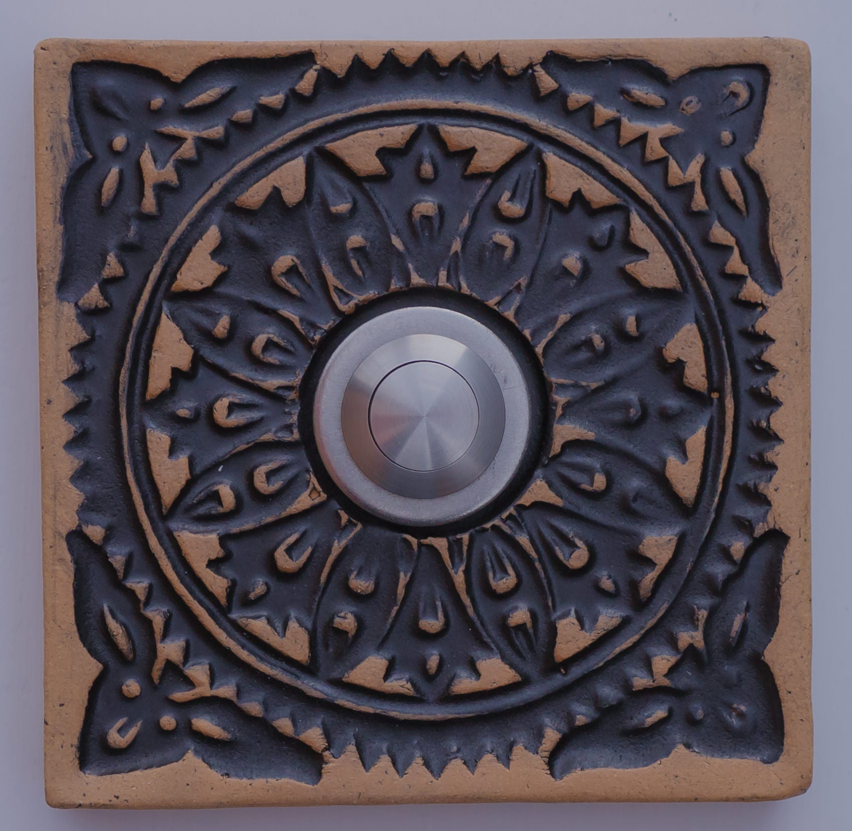 Klingelplatte, Klingelschild aus Keramik D  (12x12cm cm -14x14 cm)