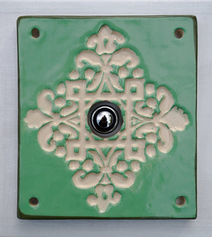 H Klingelplatte, Klingelschild aus Keramik ( H 16 x B 15 , oder H 21 x B 15 cm)