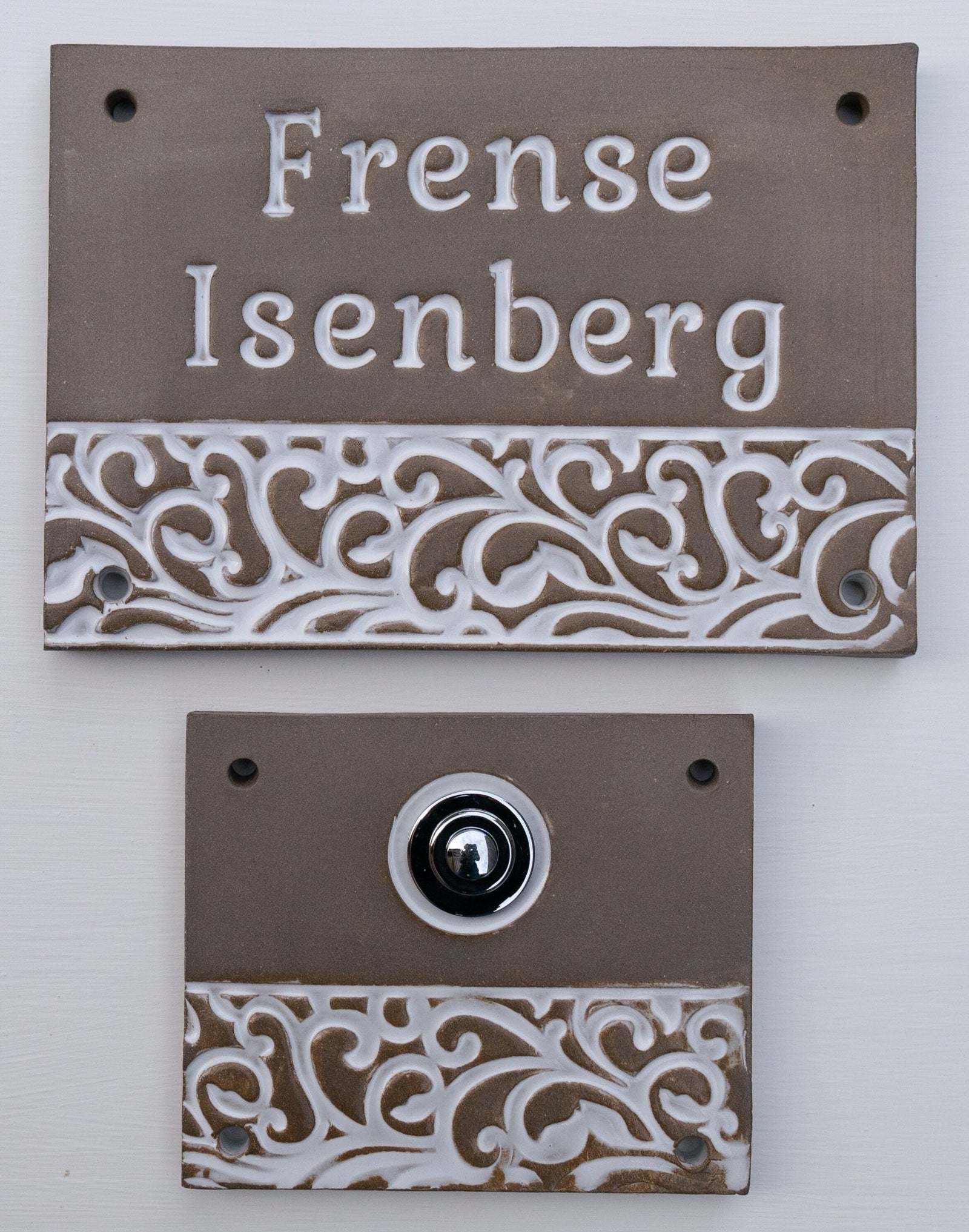 I Klingelplatte, Klingelschild aus Keramik (11x11cm cm -14x14 cm)