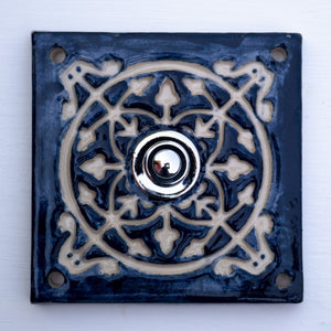 L Klingelplatte, Klingelschild aus Keramik (11x11 cm -12x12 cm)