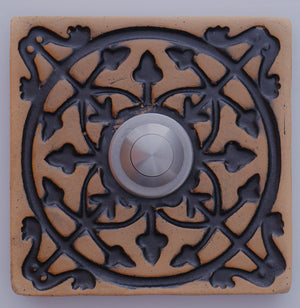 Klingelplatte, Klingelschild aus Keramik , L  (ca 12x12 cm)