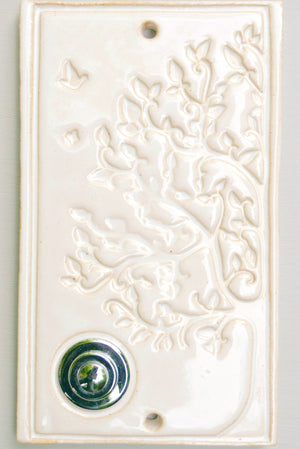 N Klingelschild aus Keramik mit Baum Motiv ( B 11, H 19)