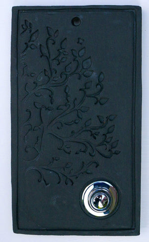 N Klingelschild aus Keramik mit Baum Motiv ( B 11, H 19)