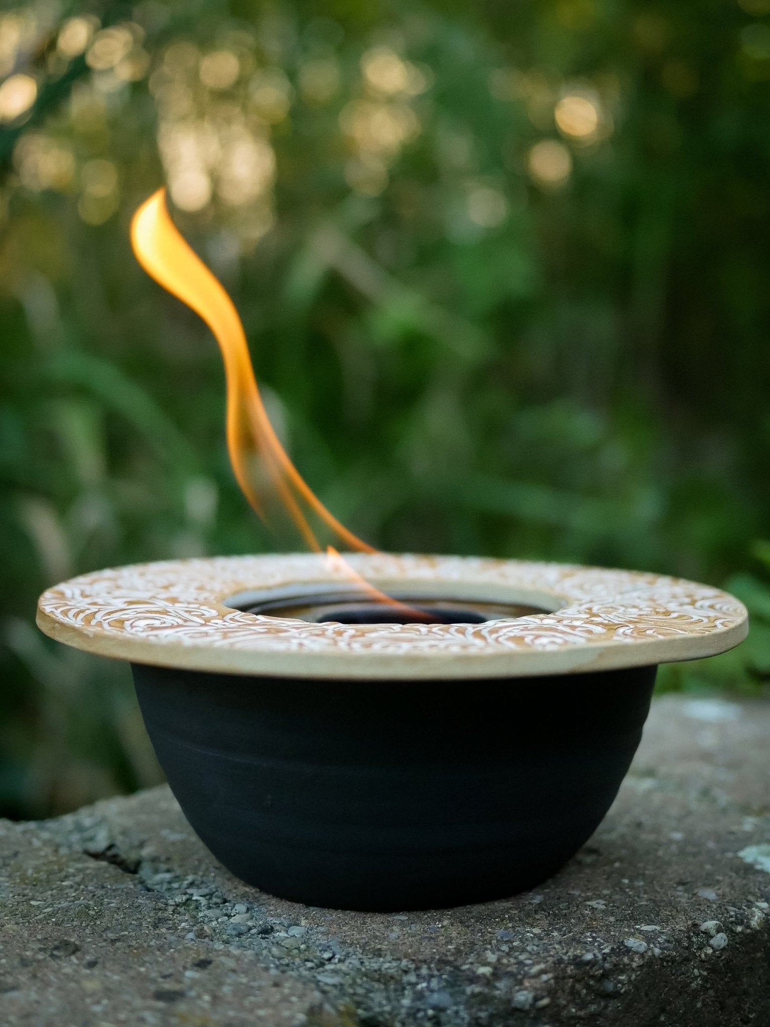 Tischfeuer/Feuerschale aus Keramik, klein