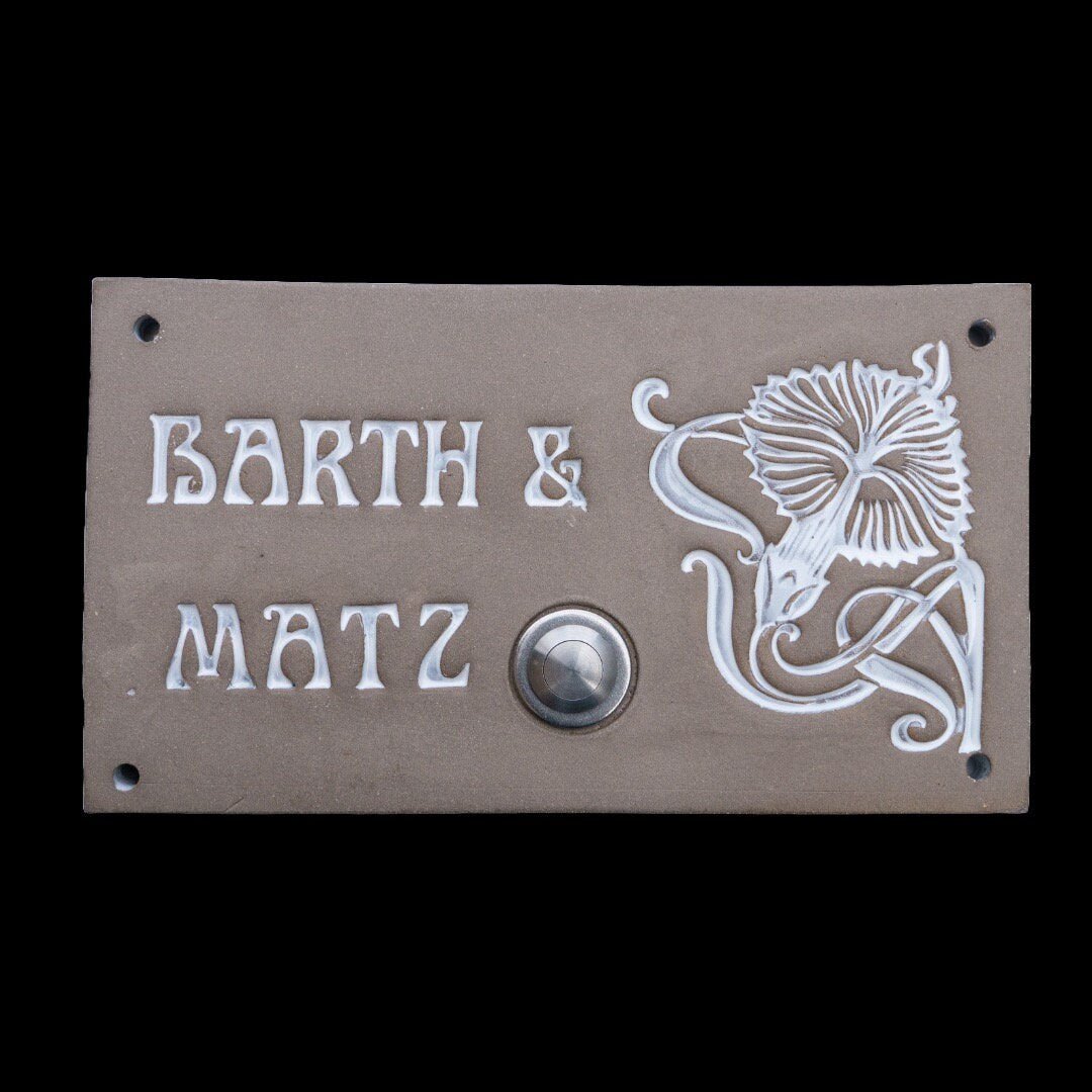 Türschild, Namensschild aus Keramik, 0E2 ca. 24 x16 cm