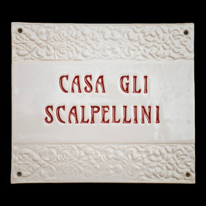 Türschild, Namensschild aus Keramik, 1 E3 ,ca 27x23 cm